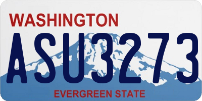 WA license plate ASU3273