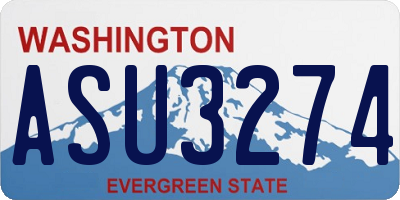 WA license plate ASU3274