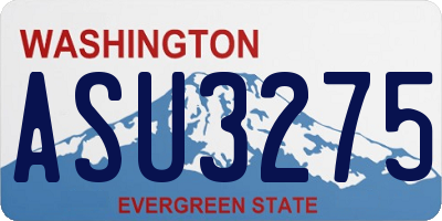 WA license plate ASU3275