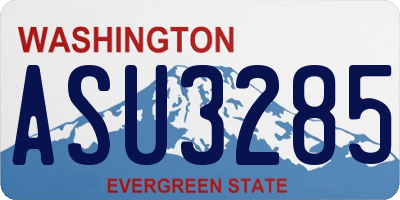WA license plate ASU3285