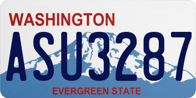 WA license plate ASU3287