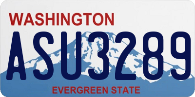 WA license plate ASU3289