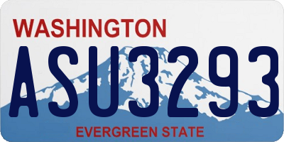 WA license plate ASU3293