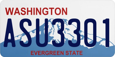 WA license plate ASU3301