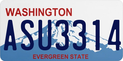 WA license plate ASU3314
