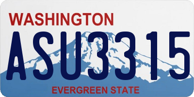 WA license plate ASU3315