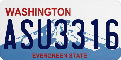 WA license plate ASU3316
