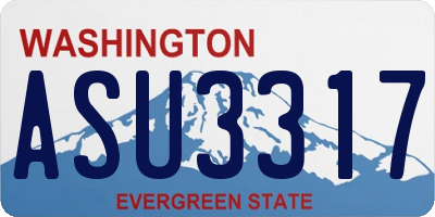 WA license plate ASU3317