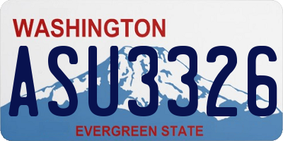 WA license plate ASU3326