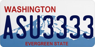 WA license plate ASU3333