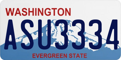 WA license plate ASU3334