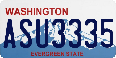 WA license plate ASU3335