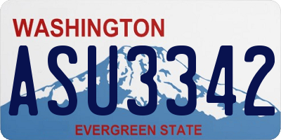 WA license plate ASU3342