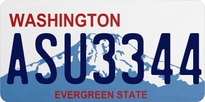 WA license plate ASU3344