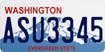 WA license plate ASU3345