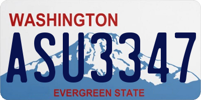 WA license plate ASU3347