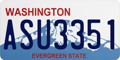 WA license plate ASU3351