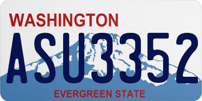 WA license plate ASU3352