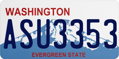 WA license plate ASU3353