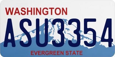 WA license plate ASU3354