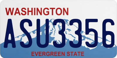 WA license plate ASU3356