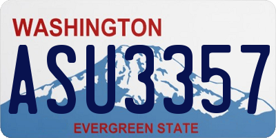 WA license plate ASU3357