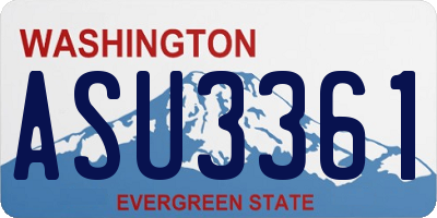 WA license plate ASU3361