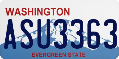 WA license plate ASU3363