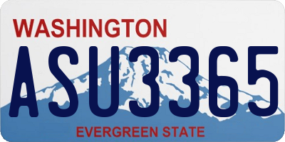 WA license plate ASU3365