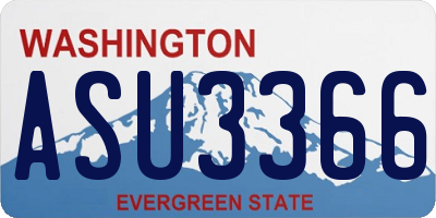 WA license plate ASU3366