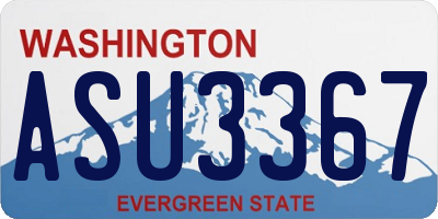 WA license plate ASU3367