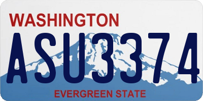 WA license plate ASU3374