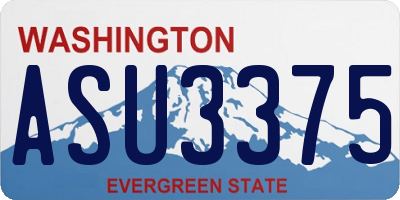 WA license plate ASU3375