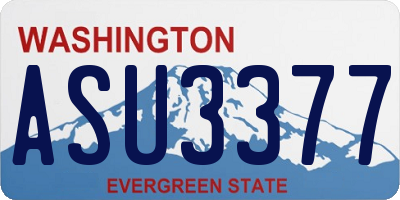 WA license plate ASU3377