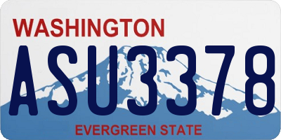 WA license plate ASU3378