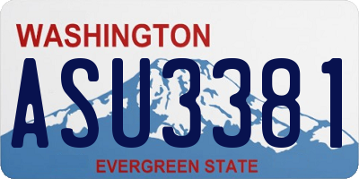 WA license plate ASU3381