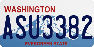 WA license plate ASU3382