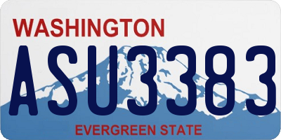 WA license plate ASU3383