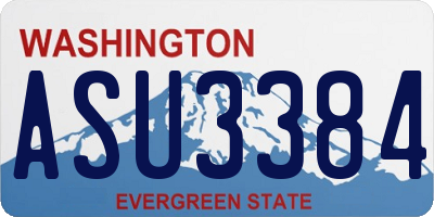 WA license plate ASU3384