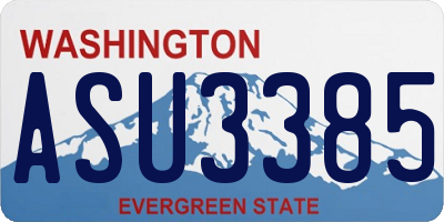 WA license plate ASU3385