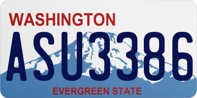 WA license plate ASU3386