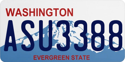 WA license plate ASU3388