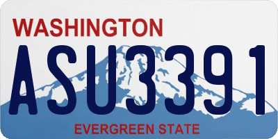 WA license plate ASU3391