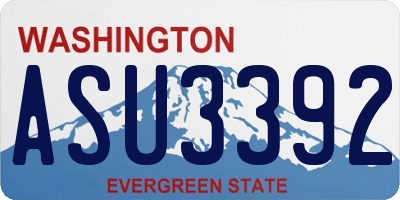 WA license plate ASU3392
