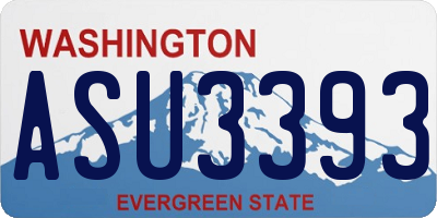 WA license plate ASU3393