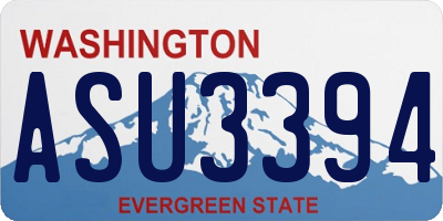 WA license plate ASU3394