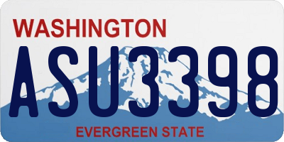 WA license plate ASU3398