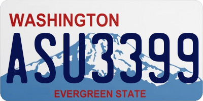 WA license plate ASU3399