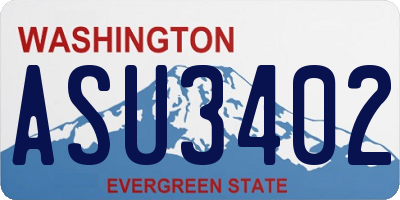 WA license plate ASU3402