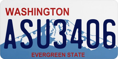 WA license plate ASU3406